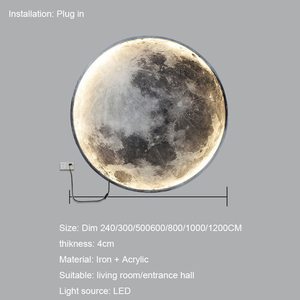Moon <strong>Wall</strong> Sconce <strong>Plug</strong> <strong>in</strong> Modern LED <strong>Wall</strong> <strong>Light</strong> Black Indoor <strong>Wall</strong> <strong>Mounted</strong> Lighting Ceiling <strong>Light</strong> Fixture - Product Image 4