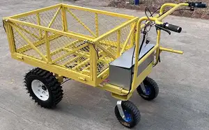 Utility Cart Electric Power Wagon Wheelbarrow Moving Cart Warehouse Platform Tool Trolley