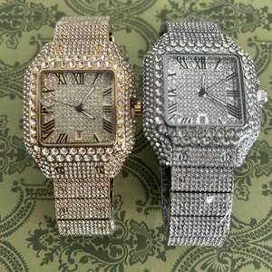 Relojes Cuadrados de Lujo para Mujer, Estilo Hip Hop, con Diamantes de Imitación, Mecánicos Automáticos, VVS Moissanite, Nuevos - Product Image 3