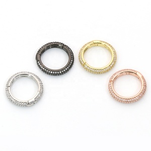 NEW Style High Quality Gold Plating CZ Micro Pave Round Shape <strong>Easy</strong> Open Spring Clasp for <strong>Jewelry</strong> <strong>Making</strong> - Product Image 3