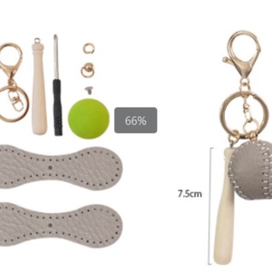 Porte-clés Mini Baseball Sportif Boshiho en Cuir PU, Souvenir Décoratif, Cadeau, Accessoire de Clés, Type Étiquette - Product Image 4