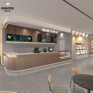 Custom <strong>Modern</strong> Fast <strong>Food</strong> <strong>Counter</strong> &amp; Coffee Kiosk | LED <strong>Display</strong> for Shopping Mall Retail | Turnkey Store Solutions - Product Image 2