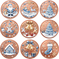 Médaille Souvenir Personnalisée Thème Noël, Pièce Commémorative en Cuivre 1oz 2oz 5oz, Pièce de Défi Père Noël Bonhomme de Neige