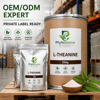 Poudre de L-Théanine 99% Pure, Acide Aminé, Extrait de Thé Vert, Matière Première, Qualité Alimentaire, Conditionnement en Bouteille