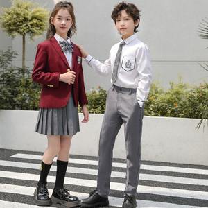 制服マルーンカラーセレモニアル西洋スタイル韓国の制服セット子供のための服 - Product Image 5