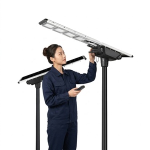 Lampes solaires LED extérieures personnalisées à détecteur de mouvement 100 watts, lampadaires solaires, meilleures lampes solaires extérieures longue durée pour cour - Product Image 6