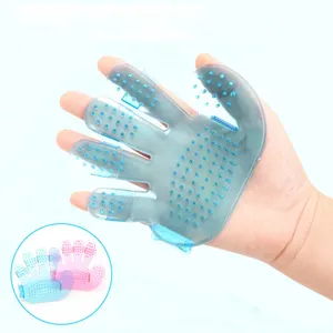 Pet Cleaning Grooming Five Finger Hair Remove Removal Combing Palm Hand Shape Rubber Bath Massage Shower Glove Brush For Cat Dog