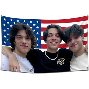 Профессиональная Заводская поставка, бесплатный логотип, 100D полиэстер, американский флаг с любым логотипом, водонепроницаемая цифровая печать - Product Image 3