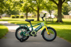Bicicletta per bambini 16 pollici con telaio in acciaio, ruote da allenamento, cestino in metallo, freno a contropedale, per 3-6 anni, uso esterno - Product Image 2