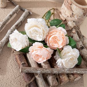 Rose artificielle CallaFloral à branche unique, pétales en polyester, décoration intérieure, fleurs de mariage - Product Image 1