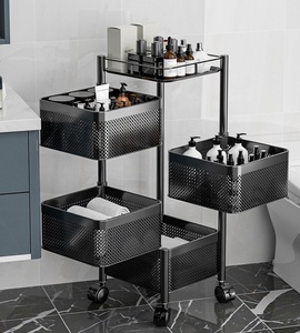 Organisateur de cuisine, étagères en métal avec roulettes amovibles, panier de rangement à cinq niveaux pour fruits et légumes - Product Image 2