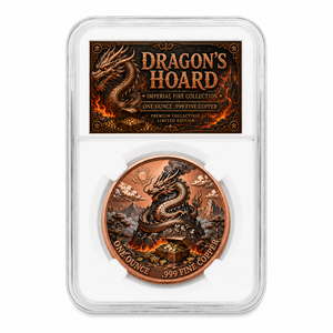 Pièce de monnaie personnalisée en cuivre pur de 1 oz, design Dragon Oriental de Montagne, avec étui de protection – Fabricant - Product Image 1