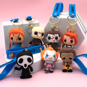 3D Horror <strong>Movie</strong> Character PVC Keychain Cute Spooky Figure Keyring Custom Logo Halloween Promotional Gift Bag Charm Wholesale - Product Image 4