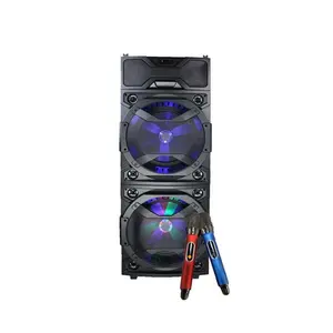 High Power DJ Stage Speaker Double 12 Inch USB Blue tooth sound box with LED Flashing Light