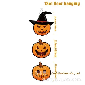 Personalizzabile carino Halloween porta appesa decorazione di legno zucca fantasma e pipistrello per festa in legno decorazione Halloween - Product Image 6