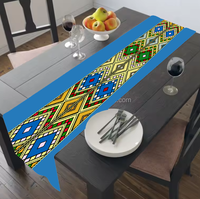 Housse de chaise en spandex bleu personnalisée 3D avec croix d'Éthiopie, rubans pour décoration Habesha