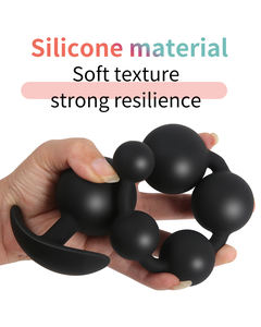 シリコン製 アナルビーズ フレキシブル アナルチェーン セックストイ サイズ違い 前立腺マッサージ トレーナー アナルプラグ 男女兼用 大人のおもちゃ - Product Image 3