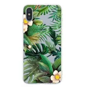 Funda de teléfono con estampado tropical para Iphone X Max, carcasa trasera suave de lujo, carcasa colorida a la moda para iPhone X