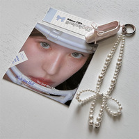 Porte-clés Chaîne de Téléphone et de Sac, Design Créatif Fait Main, Chaussures de Danseuse de Ballet, Perles et Nœud en Dentelle