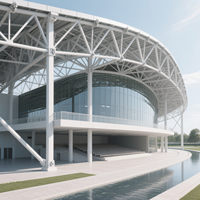 Gimnasio y estadio de edificios con estructura de acero al por mayor a excelente precio