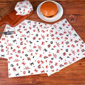 Papier à hamburger jetable personnalisé, résistant à la graisse, papier ciré résistant à l'huile pour l'emballage alimentaire - Utilisation pour gâteaux, pizzas, collations, pain - Product Image 4