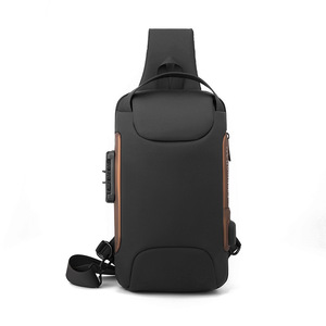 New Style Password Lock Chest <b>Bag</b> for Men Fashionable Waterproof Nylon Spring Riding <b>Bag</b> Large Capacity Outdoor Messenger <b>Bag</b> - Product Image 1