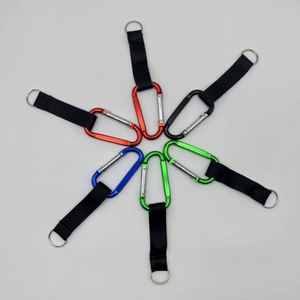 Carabiner Short <b>Polyester</b> Strap Wrist <b>Lanyard</b> Keychain Keyring With Custom Logo - Product Image 2