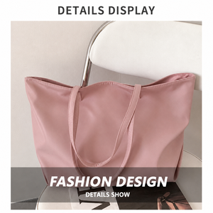 Ladies Soft PU Leather Shoulder Tote Bag Pink Large Capacity Casual Handbag Daily Shopping Work Bag OEM ODM Custom - Product Image 3