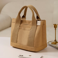 Sac fourre-tout en toile imprimé sur mesure, organisateur multi-compartiments, poche avant, taille et couleur personnalisables, plusieurs options de poignées