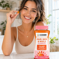 Gummies au collagène et à la biotine pour cheveux, peau et ongles, 100 mg, saveur agrumes tropicaux, complément alimentaire, 140 gummies, collagène par portion