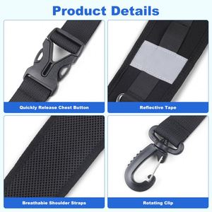 Trendy Portable Adjustable Durable Padded Black Polyester/Nylon Caisheng Backpack Shoulder Straps Replacement for Dry Bags - Product Image 4