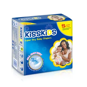 Kisskids Moins Cher Stock Lot Confort Doux Biodégradable Bébé Couches En Vrac Fournisseurs