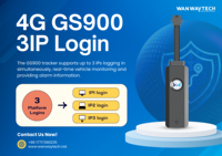 Rastreador GPS GS900 4G LTE con 1 Año de Plataforma Gratuita, Rastreador Básico para Flota/Auto/Logística, Alerta en Tiempo Real