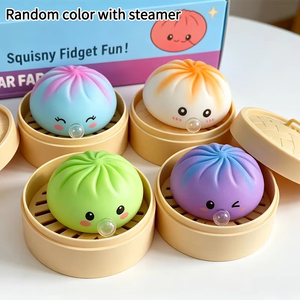 ของเล่นบีบตุ๊กตาซาลาเปานุ่มนิ่ม ของเล่นบีบตุ๊กตาฟิดเจ็ตแบบคืนตัวช้า ของเล่นบีบตุ๊กตาฟิดเจ็ตคลายเครียด ของเล่นบีบตุ๊กตาฟิดเจ็ตสีรุ้ง - Product Image 5