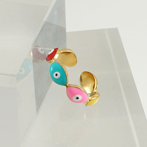 ZOGXIN Cartoon <b>Evil</b> <b>Eye</b> <b>Ring</b> Gold Color Unisex Fashion Jewelry Party Accessory - Product Image 3