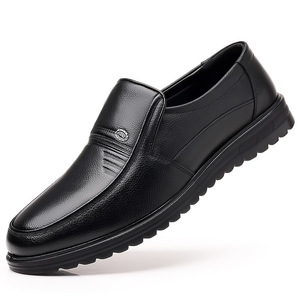 Zapatos de cuero para hombre de primera calidad, talla grande 47, zapatos casuales de negocios con suela suave y punta redonda, adecuados para la media edad. - Product Image 5