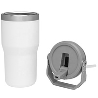 Beauchy Gobelet Beauchy en acier inoxydable à double paroi 20oz 30oz avec couvercle en paille tasse à café isolée sous vide tasses en métal