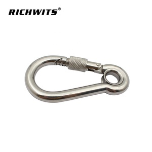 Mosquetón <span class=keywords><strong>con</strong></span> Argolla y Tuerca de Acero Inoxidable 304/316, Gancho de Seguridad para Escalada de 5*50mm, Accesorios para Cuerdas de Exterior - Product Image 4