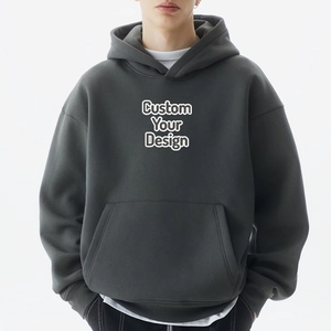 High Quality Heavyweight <b>Men</b> Oversize Hoody <b>Pullover</b> Unlined Solid Winter Thick Fleece Custom Print Logo Hoodie - Product Image 2