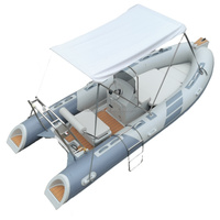 Bateau pneumatique sportif Huixin certifié CE RIB480 en fibre de verre, pour la pêche, capacité 6 personnes, 60 CV, réservoir de carburant 60 L, à vendre