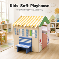 Maison de jeu commerciale pour enfants avec comptoir de marché, banc et fenêtre, maison de jeu de rôle pour garderies, écoles maternelles, cafés et aires de jeux