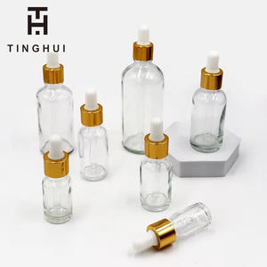 Botella de Vidrio Transparente, Ámbar, Negro Esmerilado y Verde de 1oz y 2oz con Gotero para Aceites Esenciales - Product Image 1