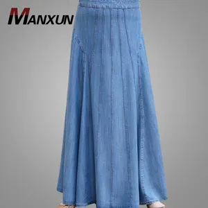 China Professional Factory Service Muslim Skirt Simple Style Denim Long Skirts Casual Women Wear