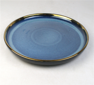 6 ''8'' 10 ''12'' Cerámica Dorada Placa redonda Gres Bandeja Dorada Utensilios de cocina útiles - Product Image 2
