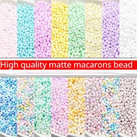 Perles de verre macaron givrées de haute qualité de 3 mm, accessoires de bijouterie DIY en vrac pour bracelets et colliers.