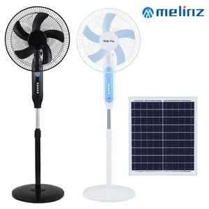 Rechargeable Metal Standing <strong>Fan</strong> <strong>with</strong> Built-in Solar Panel Lithium Battery USB Charging Adjustable Height <strong>Remote</strong> <strong>Control</strong> - Product Image 1
