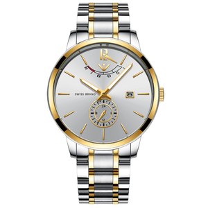 For 2318 Luxury Business Fashion <b>Men's</b> <b>Quartz</b> <b>Watch</b> Alloy Case Glass Dial Stainless Steel Band - Product Image 1