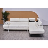 Großhandel Günstige White Air Leder Stoff Wohnzimmer L-förmige Sofa garnitur Kopfstütze verstellbare Schnitts ofa zum Verkauf
