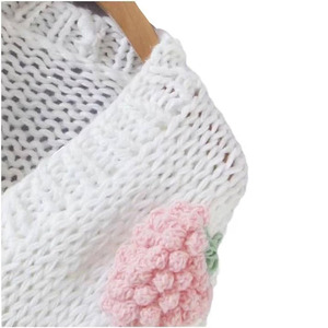 Women's Korean Retro Elegant Cute Coat Sweet <strong>Strawberry</strong> Embroidered Knit Sweater Cardigan <strong>Top</strong> - Product Image 6