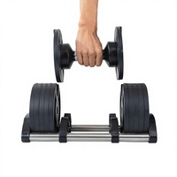 Ensemble d'haltères réglables en fonte ductile 16-40 kg, poids de fitness de qualité commerciale, poignées en acier, couleur personnalisée, antidérapant, étanche CML